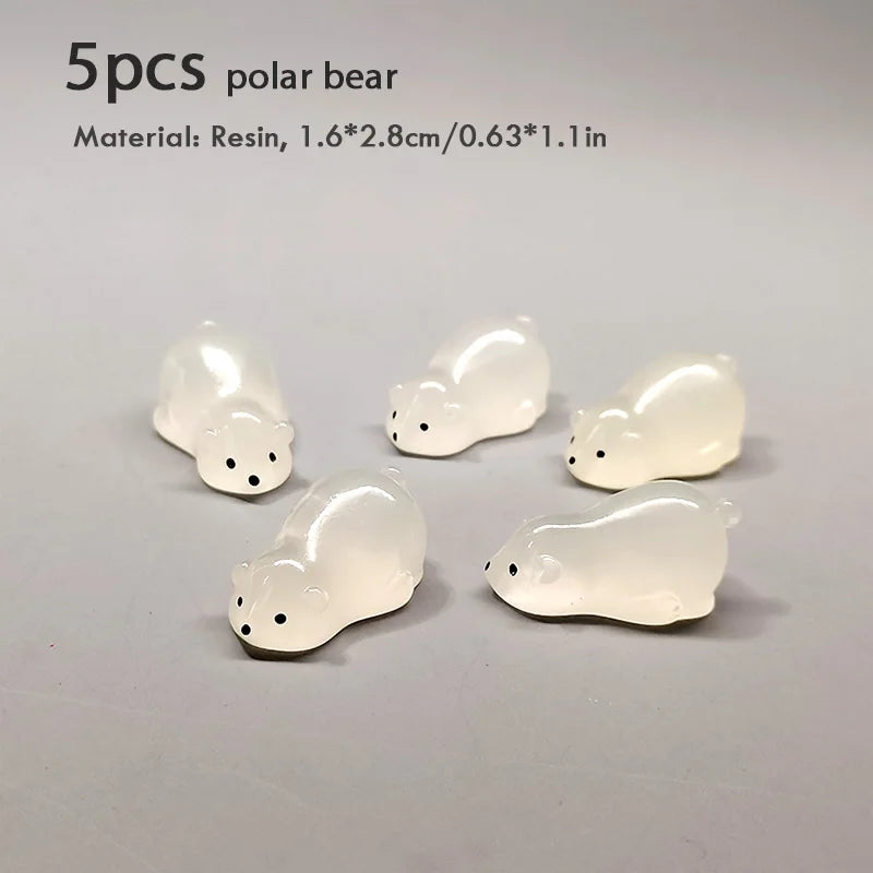 5pcs Miniature Animals Chick Sheep Turtle Puppy Fairy Garden Toy Aquarium Decoration Duck DIY Handicraft Accessories 1-3cm