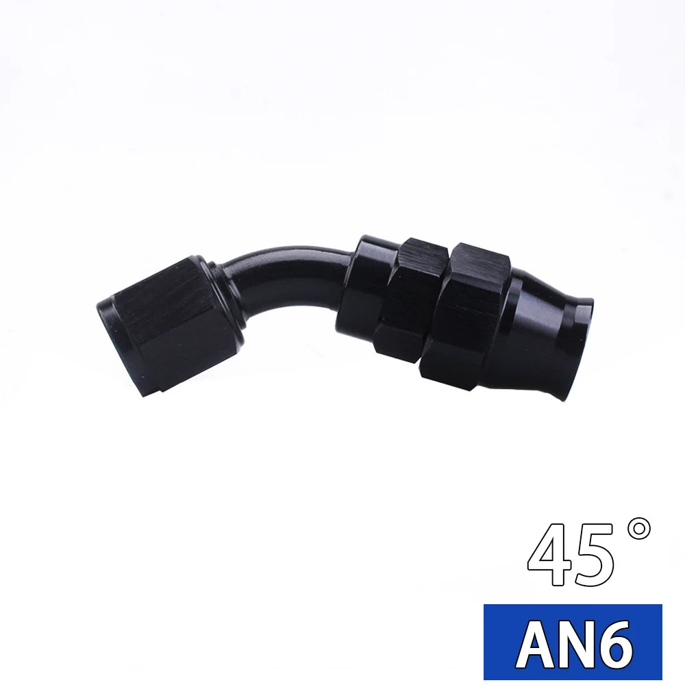 AN4 AN6 AN8 AN10 straight 045 90 180 Degree Reusable Hose End Fitting Adapter For Swivel PTFE Oil Fuel Line Hose End Fitting