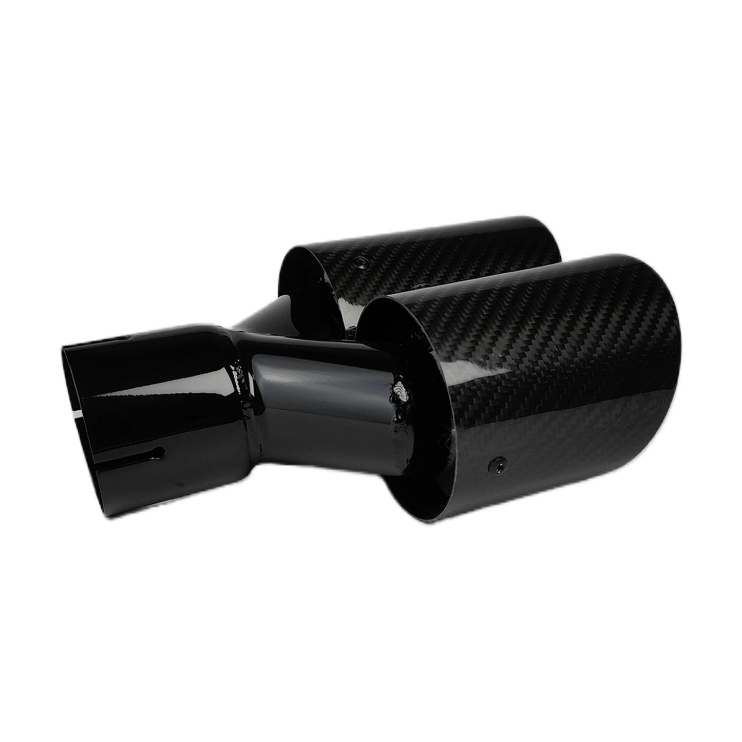 1 Pcs Universal Car Carbon Fibre Tail Throat Silencer Length Black Y-Shaped Double Out Twill Glossy Exhaust Muffler Tip