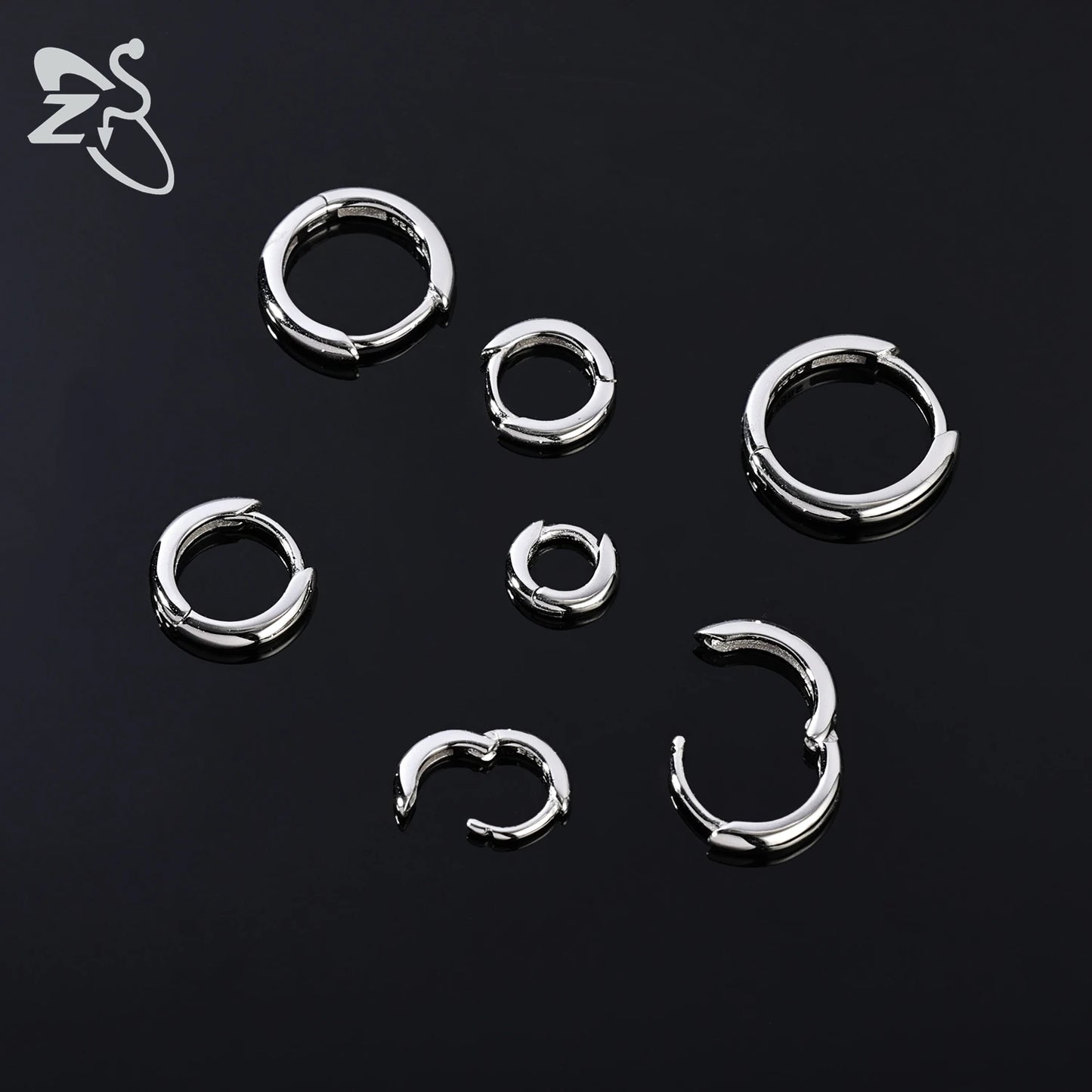 ZS 1 Piece 20G 925 Sterling Silver Hoop Earring For Women Girls 4MM-10MM Round Earrings Helix Cartilage Rook Piercings Jewelry