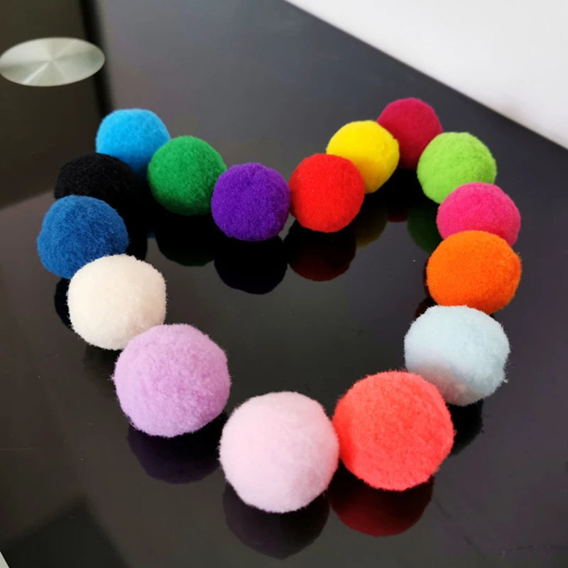 Cat Toy Stretch Plush Ball Interactive Launch Training Creative Colorful Kitten Mini Pom Poms Games Cat Chew Toy Pet Accessories