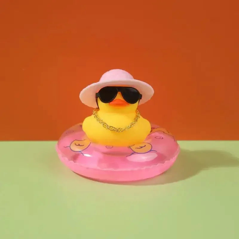 Mini Yellow Car Duck Rubber for Car Accessories Dashboard Toy Small Duck Car Decoration Interior Cute Ornaments