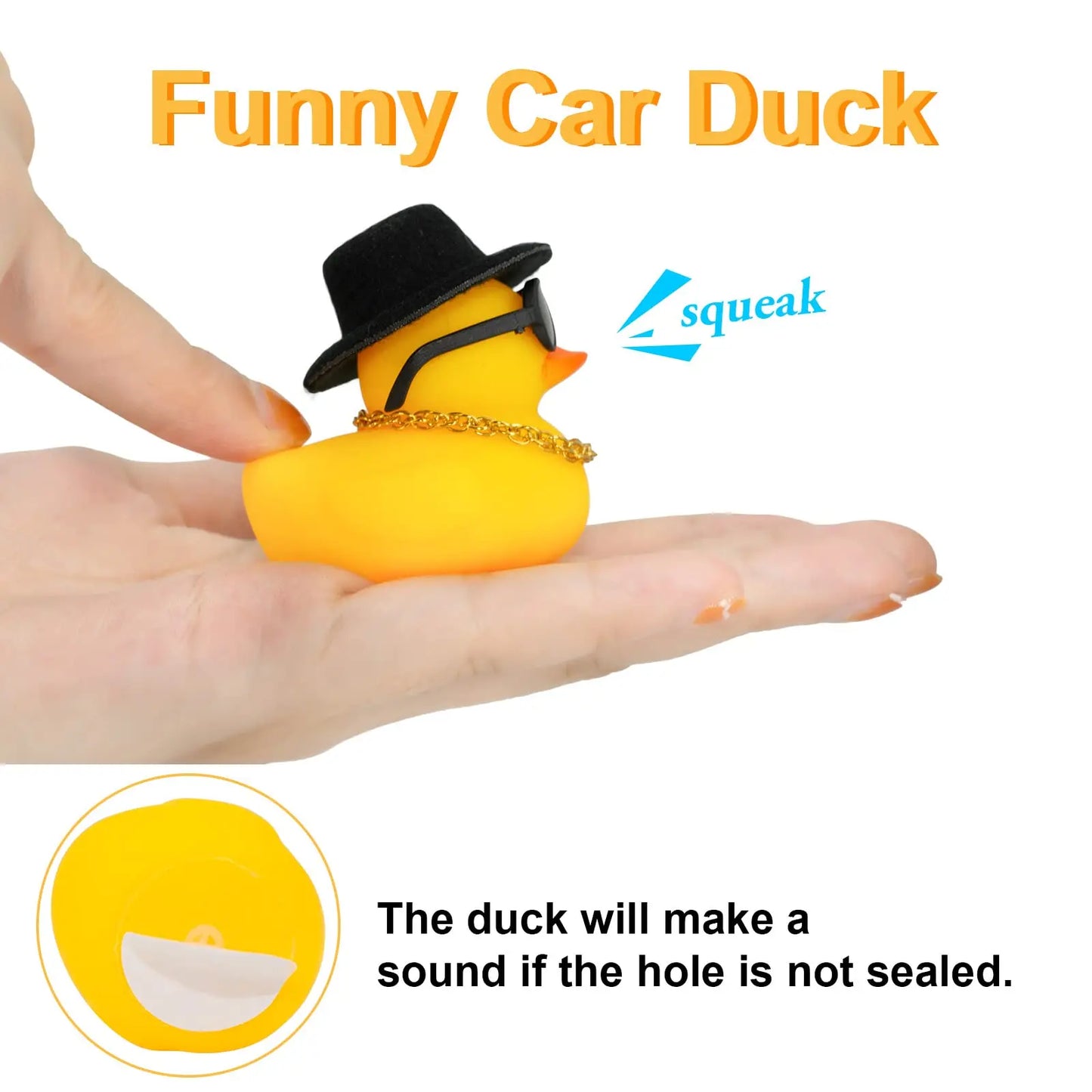 2 Set Car Duck Mini Car Dashboard Yellow Rubber Duckies Toy Jeep Duck Party Favor Car Decoration Table Ornament Car Accessory