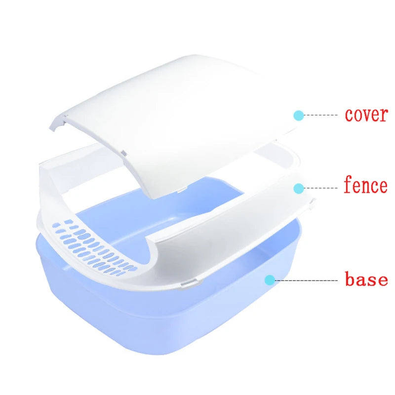 Cat Litter Box Kitten Anti Splash Toilet Litter Tray Indoor Bedpans Fully Enclosed Plastic Sandbox Pet Litter Box Cat Supplies