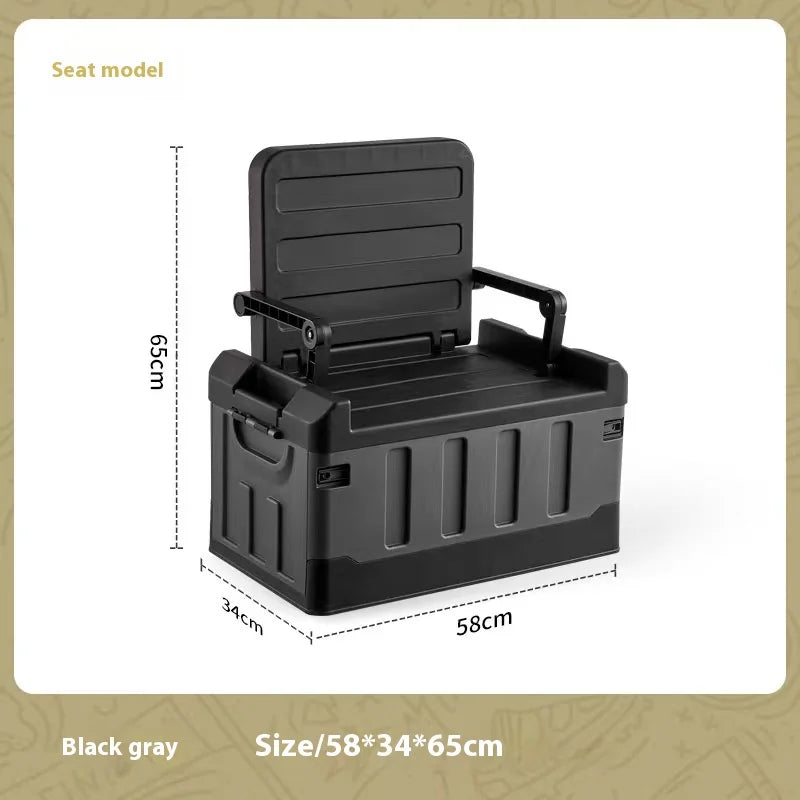 60L Outdoor Storage Box Foldable Storage Box Car Camping Accessories Car Supplies Thickened Storage Box