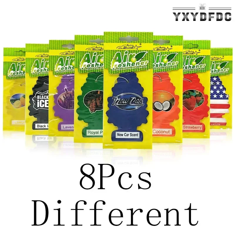 3-80pcs Christmas Tree Car Air Freshener Natural Aromatherapy Tea Paper Hanging Perfume Vanilla Auto Parts Interior
