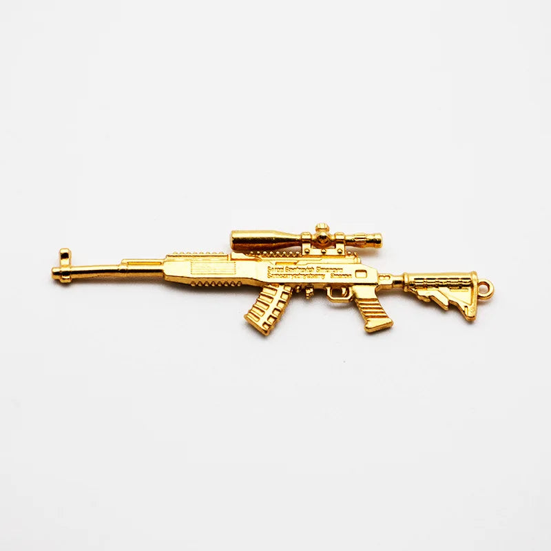 Wholesale Bike Car Yellow Rubber Duck Accessories Weapon Gold Black M416 AKM 98K AMW Duck Toy Bicycle Car Decoration Duckling