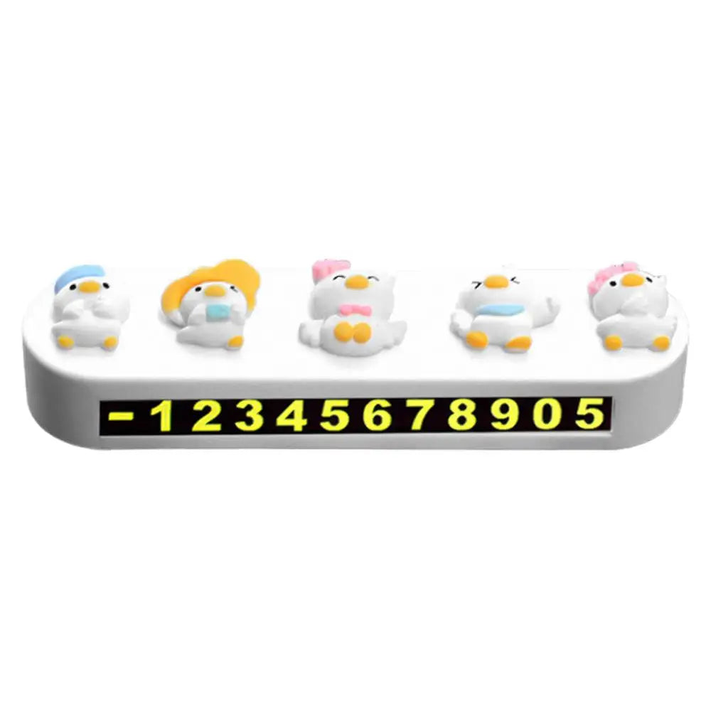 Car Number Plate Cartoon Little Duck Temporary Parking For Auto Interior Decoration Vehicle Accessories