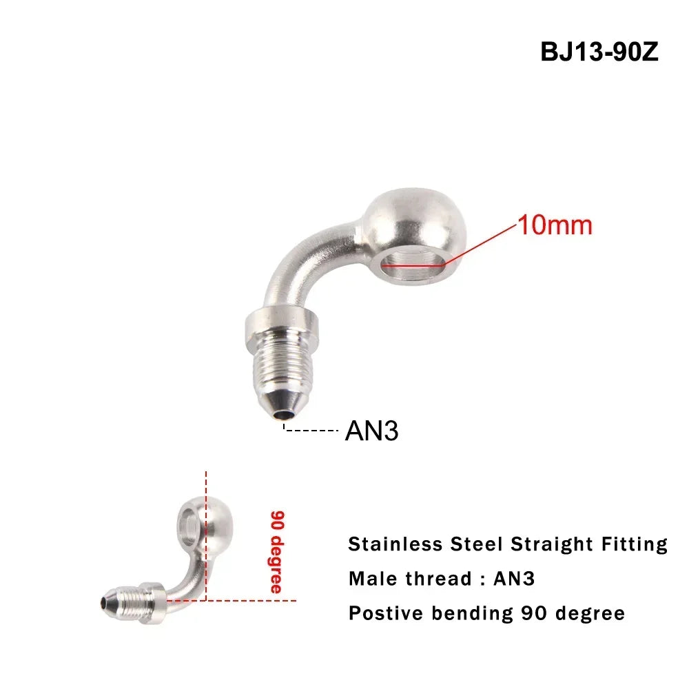 1PC Stainless Steel AN3 to AN -3 Straight Brake Swivel Hose End banjo Fitting 3/8-24