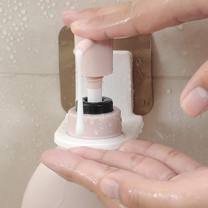 Wall Mounted Self-Adhesive Shampoo Bottle Shelf Liquid Soap Shower Gel Organizer Hook Holder Shelves Hanger Bathroom Accessories