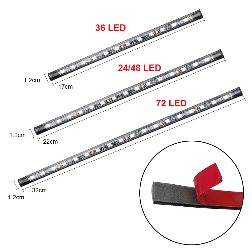 12V RGB Lights Bluetooth LED Strips Car Interior Ambient Lamp Foot Seat Door Decorative Set Smart Control Automotive Accessories