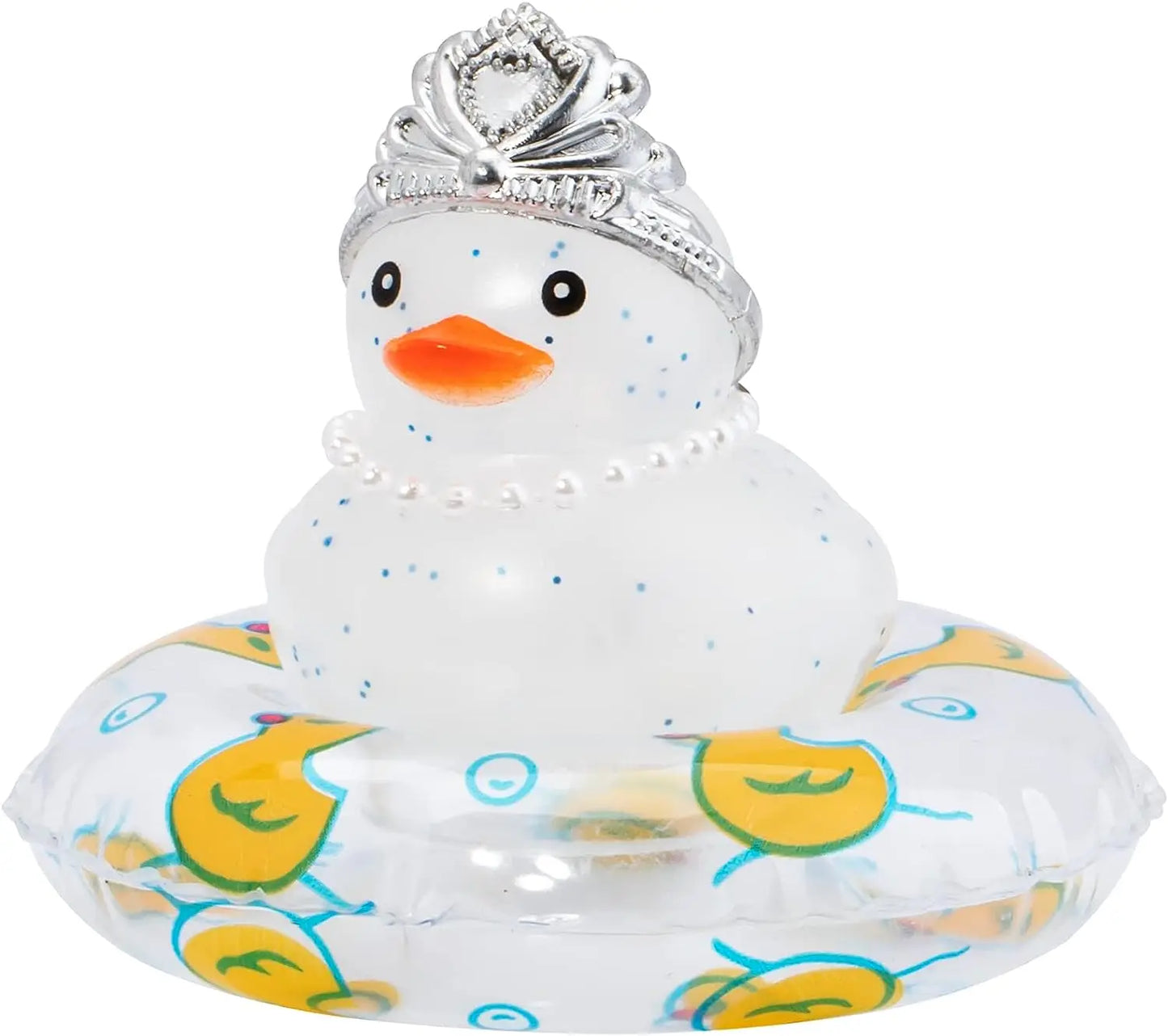 Car Duck Ornament Dashboard Decorations Rubber Duck Car for Car Dashboard Accessories with Swim Ring Sunglasses Hat and Necklace