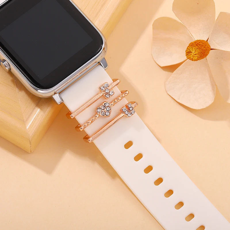 Watchband Decorative Charm for Apple Strap Silicone Bracelet Stud Charm Jewelry Cartoon Pendent Accessories Charm for Smartwatch