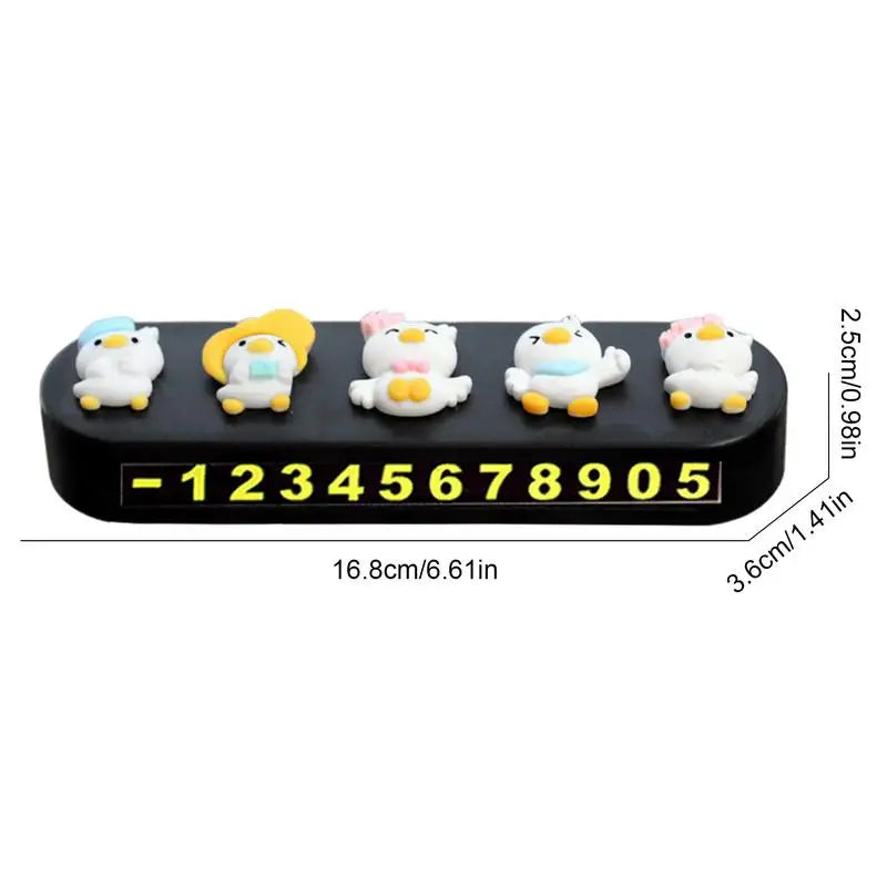 Cartoon Little Duck Temporary Parking Phone Number Plate Mobile Phone Plate Cute Car Interior Decoration