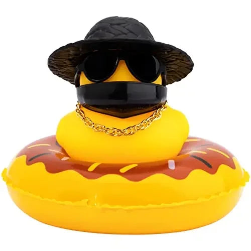 Mini Rubber Resin Duck  for Car Decoration Dashboard Car Decoration Funny Sunglasses for  House Interior and Office Decoration