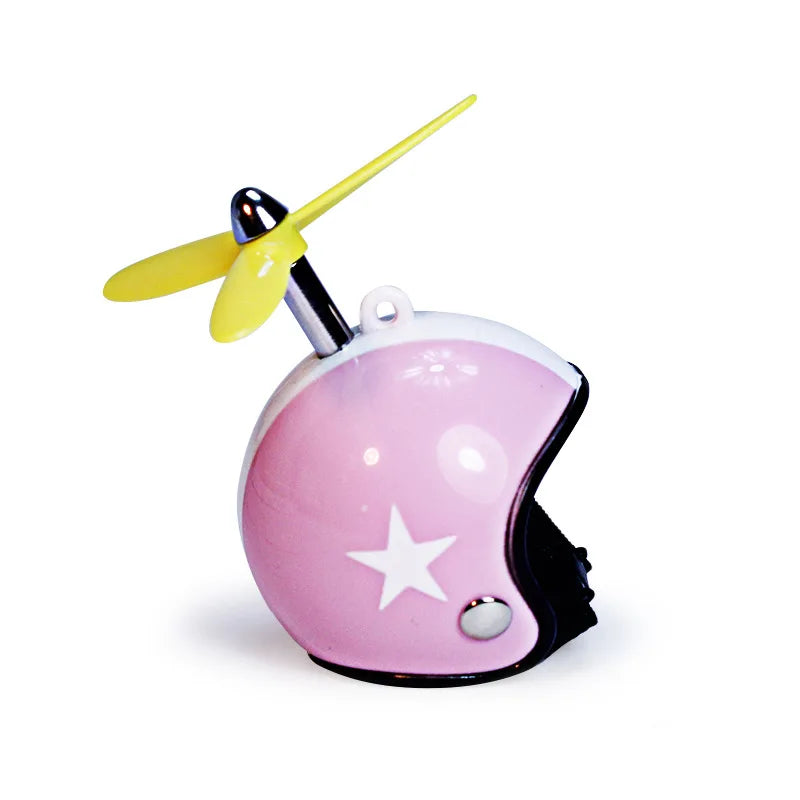 Cute Car Interior Accessories Helmet with Dragonfly Yellow Black White Strap Motorcycle Cartoon Helmet Ornaments Duck Helmet