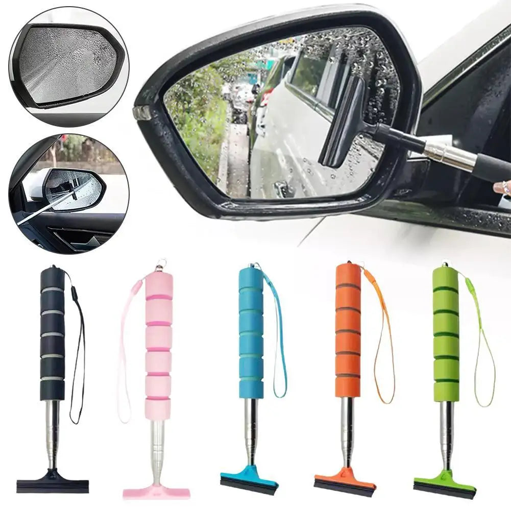 Water Wiper Plate Glass Cleaner Scraper Extendable Handle For Car Mirror Rainy Glass Window Cleaning Bathroom Kitchen Tool