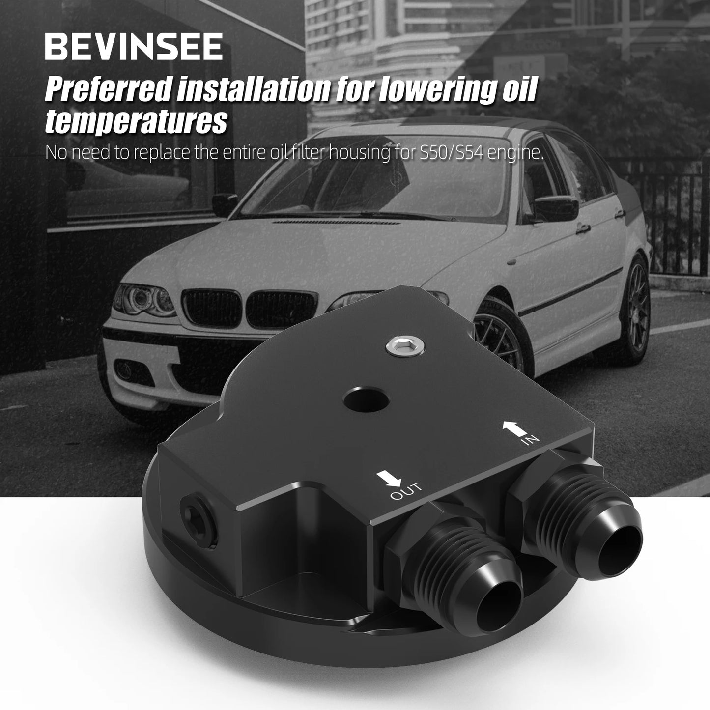 BEVINSEE Oil Filter Cap For Oil Cooler for BMW M50 S50 S52 S54 E36 E46 E34 Z3 Z4 320i 323i 325i 328i 525i 535i 11421741000
