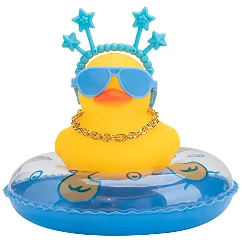 Mini Rubber Resin Duck  for Car Decoration Dashboard Car Decoration Funny Sunglasses for  House Interior and Office Decoration