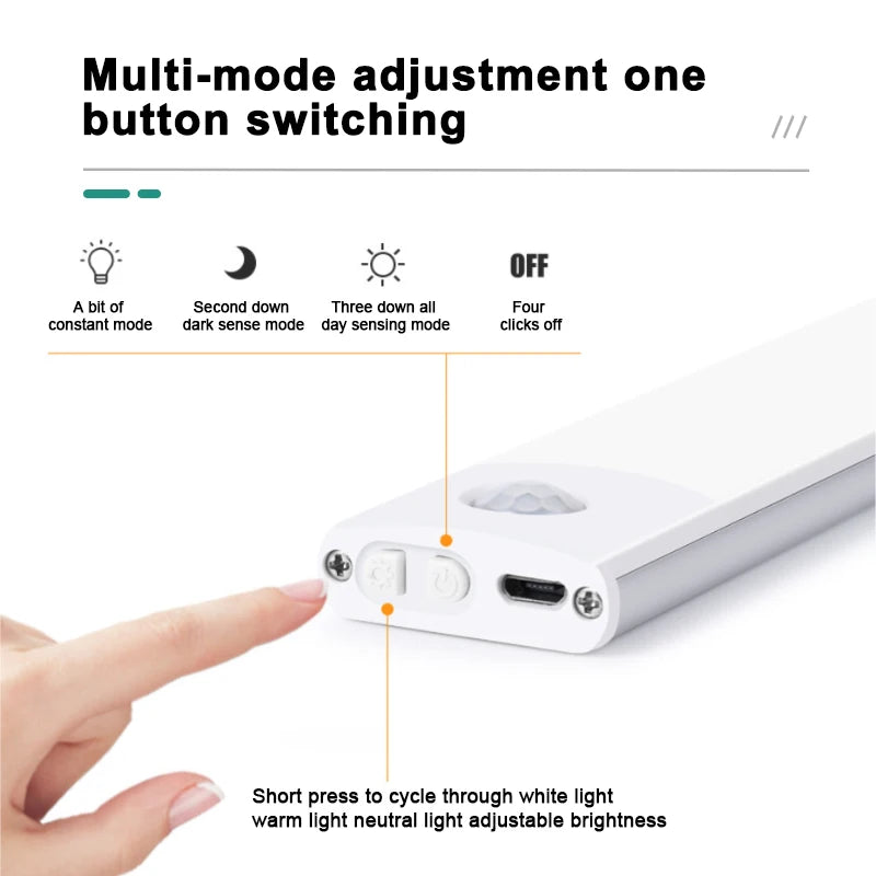 BLALION LED Car Sensor Light 10/20/30CM Automatic Induction Light USB Rechargeable Smart Lights Magnetic Maual/Sensing Mode Lamp