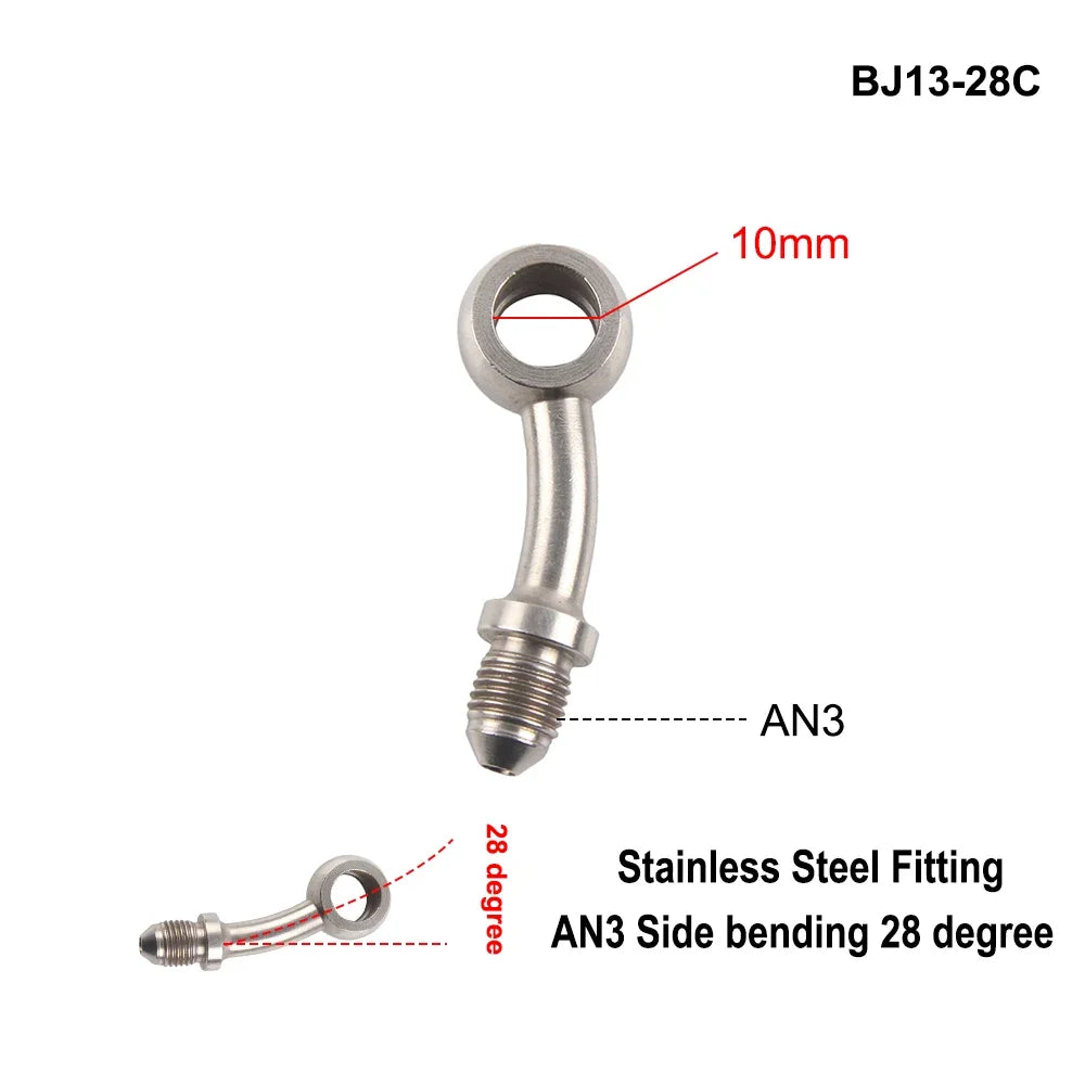 1PC Stainless Steel AN3 to AN -3 Straight Brake Swivel Hose Ends Car Fitting