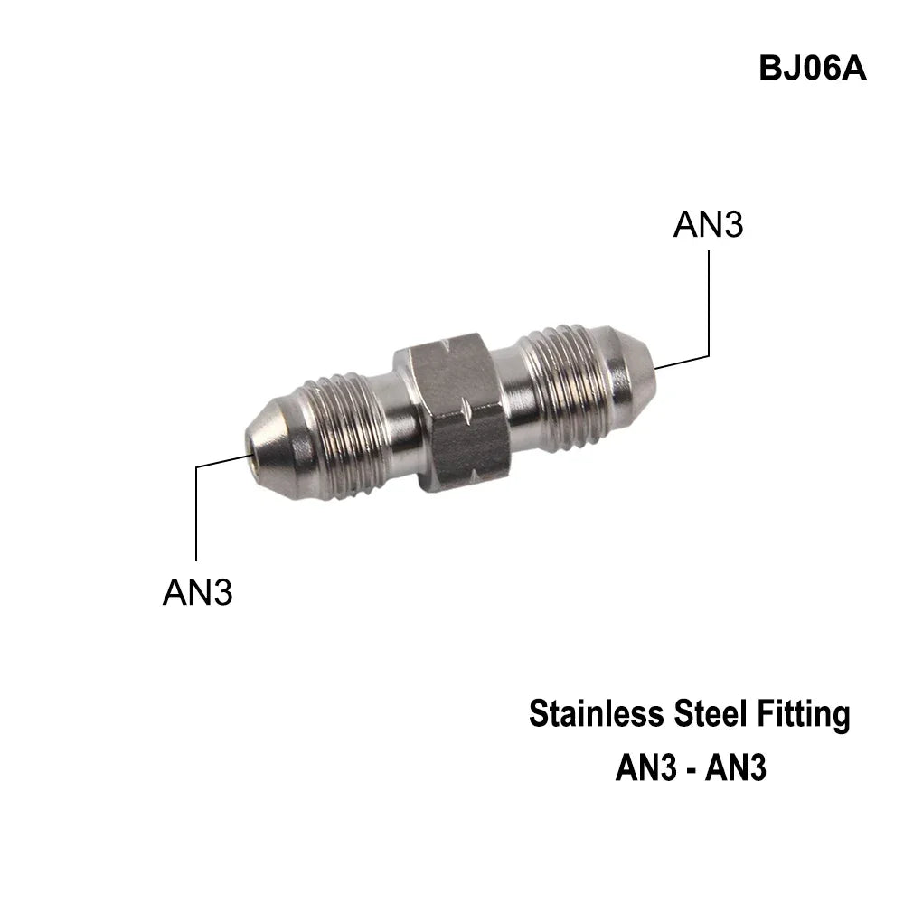 1PC Stainless Steel AN3 to AN -3 Straight Brake Swivel Hose End banjo Fitting 3/8-24