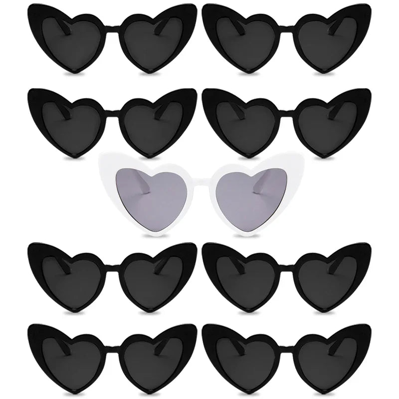 Bachelorette Party Heart Shaped Sunglasses Wedding Bridal Shower Decor Hen Supplies Bride To Be Bridesmaid Gift Glasses