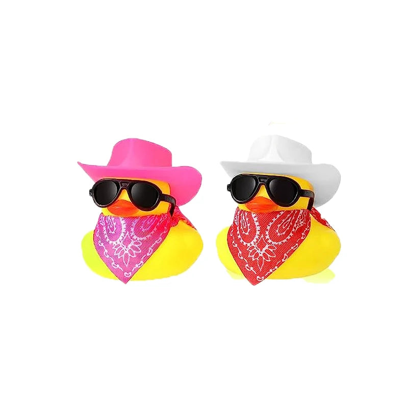 2 Set Car Duck Mini Car Dashboard Yellow Rubber Duckies Toy Jeep Duck Party Favor Car Decoration Table Ornament Car Accessory