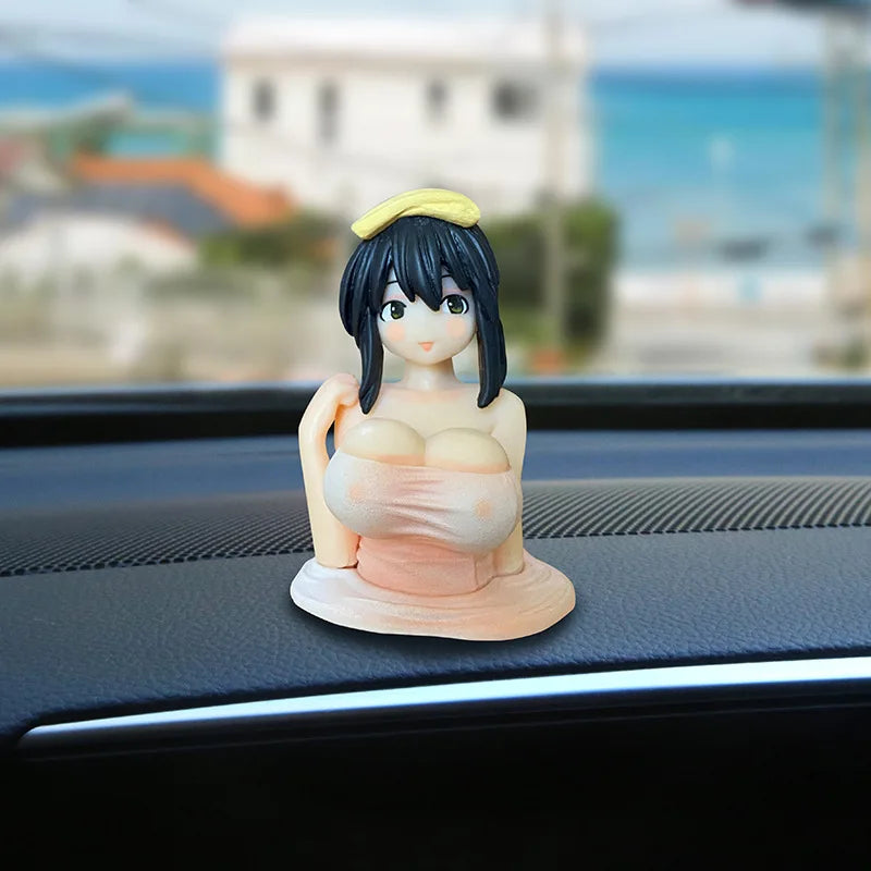 Car Trim Car Dashboard Trim New cute Chest Shake accessories Boutique Pink anime car accessories trim the interior