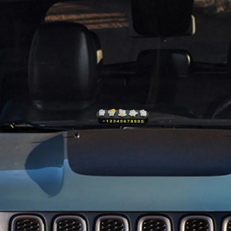 Car Number Plate Cartoon Little Duck Temporary Parking For Auto Interior Decoration Vehicle Accessories
