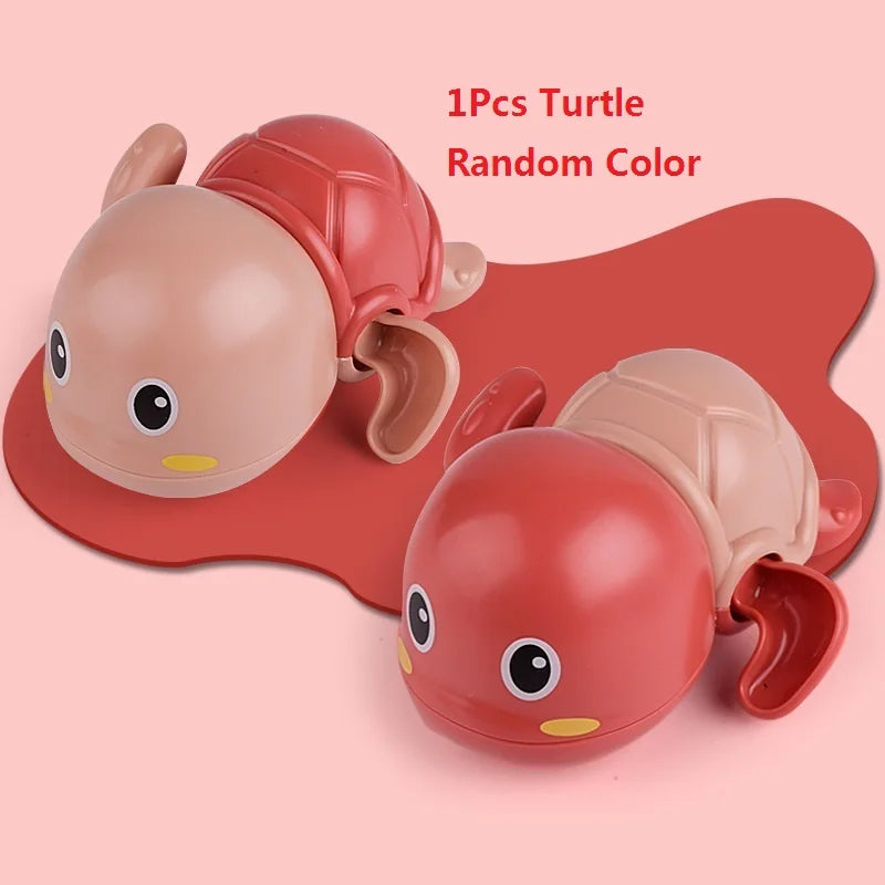 Cute Baby Clockwork Little Yellow Duck Baby Bath Toys Children Boys Girls Playing In The Water Bathroom Set Combination