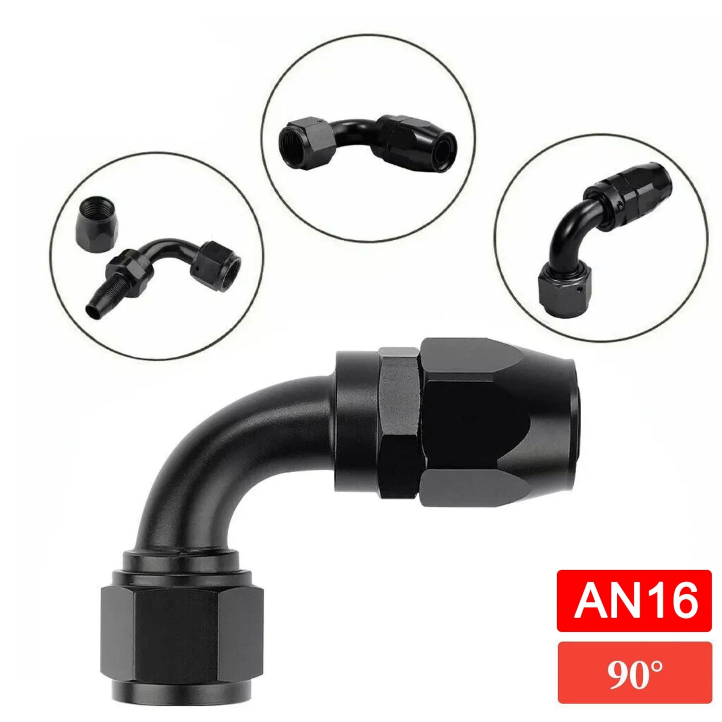 1 Pc Universal AN10 AN12 AN16 Straight 45 60 90 120 150 180 Degree Oil Fuel Swivel Hose End Fitting Oil Hose End Adaptor Kit