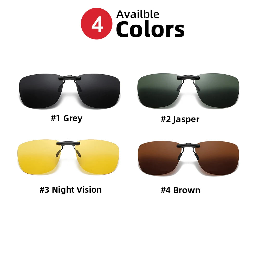 VIVIBEE Driving Clip On Sunglasses Unisex Eyeglasses Men Polarized Women Night Vision Fishing UV400 Outdoor Sun Glasses
