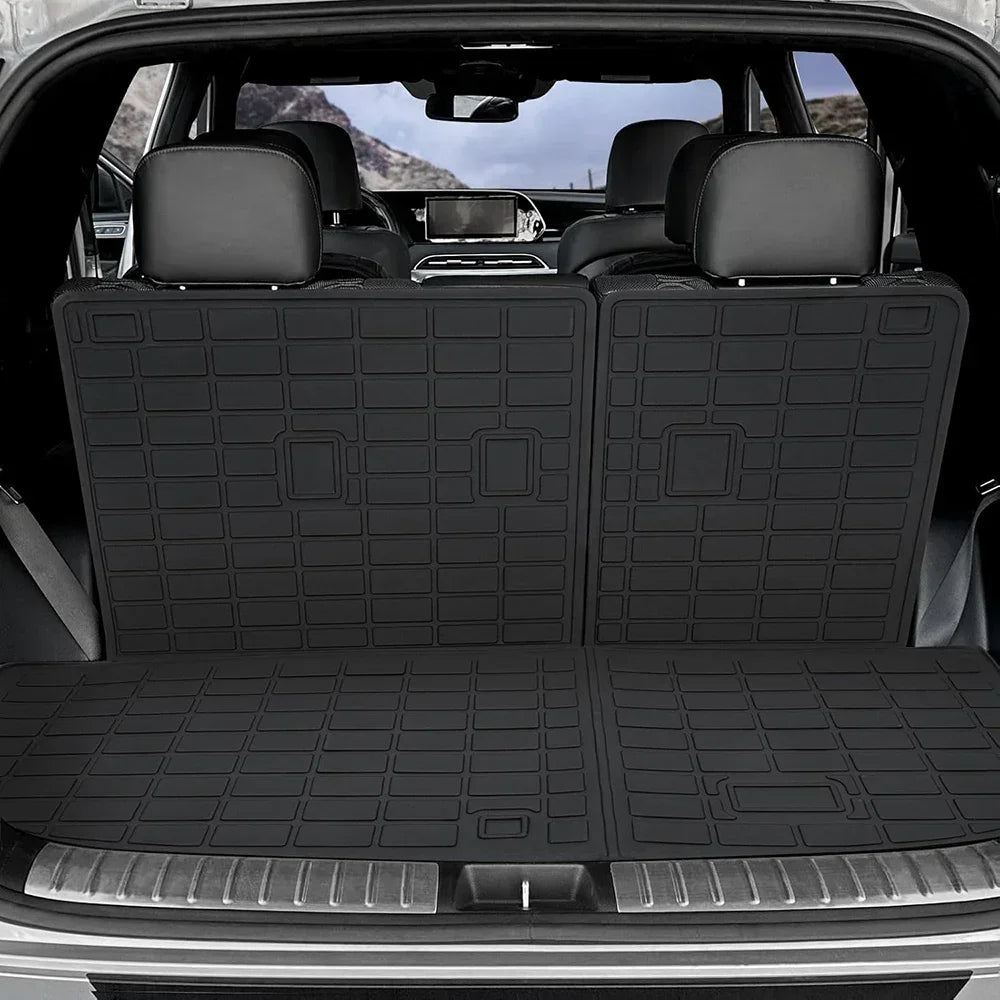 Floor Mats for Hyundai Palisade 2025 2024-2020 All Weather Cargo Liner Backrest Mat TPE Trunk Mat with Backrest Mat Accessories