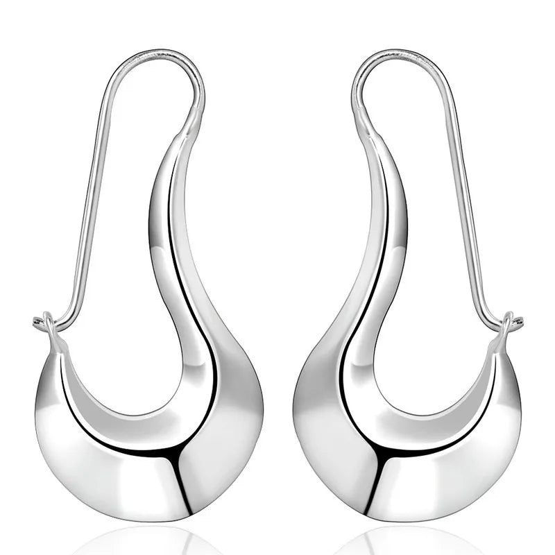 925 Sterling Silver Classic Shoe Drop Earrings Charm Women Jewelry Fashion Wedding Engagement Party Gift