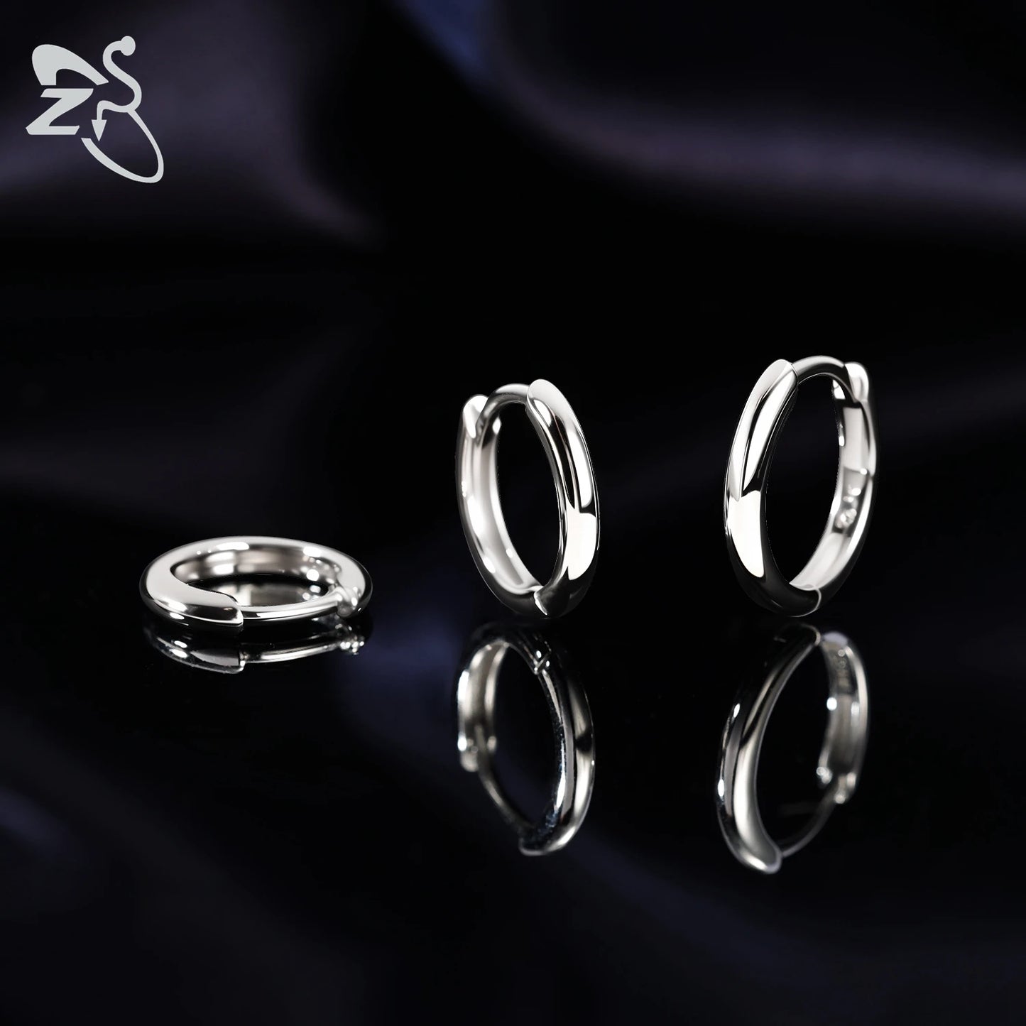 ZS 1 Piece 20G 925 Sterling Silver Hoop Earring For Women Girls 4MM-10MM Round Earrings Helix Cartilage Rook Piercings Jewelry