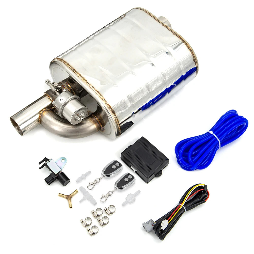 2"/2.5"/2.75"/3'' Inch Exhaust Muffler With Dump Vacuum Valve Stainless Steel Exhaust Cutout Remote Control Set Pump Controller