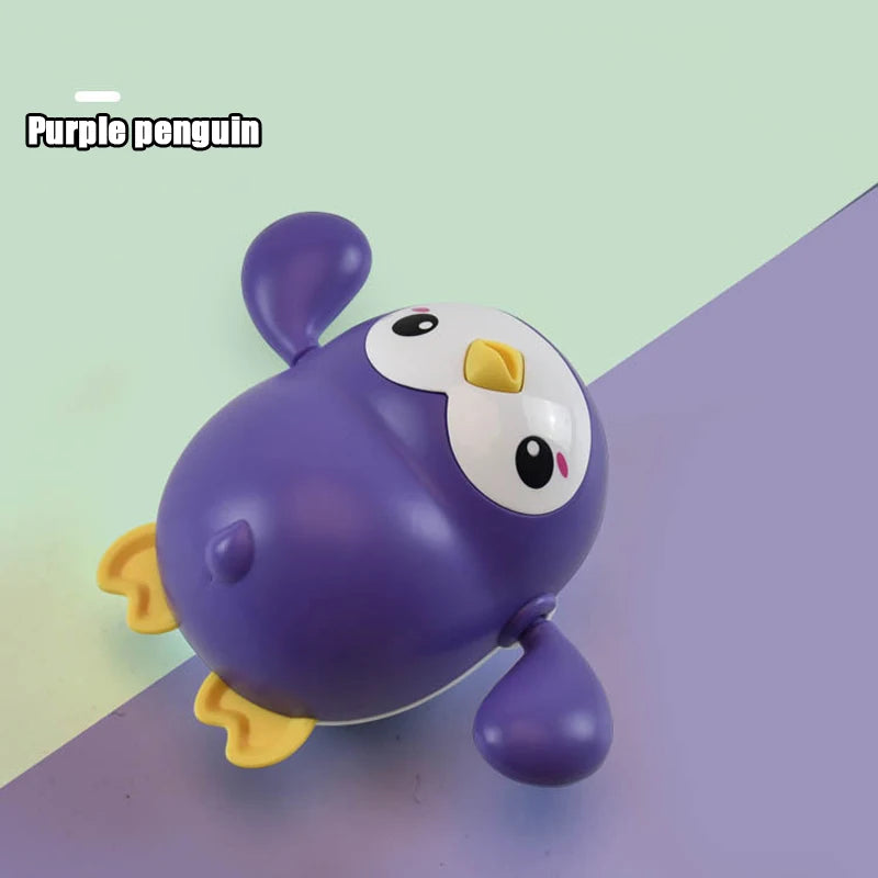 Children Bath Water Playing Toys Chain Rowing Boat Swim Floating Cartoon Duck Infant Baby Early Education Bathroom Beach Gifts