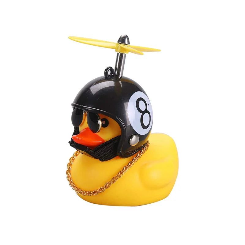 Car Cute Little Yellow Duck with Helmet Propeller Wind-breaking Duck Auto Internal Decoration Car Ornaments Accessories Kids Toy