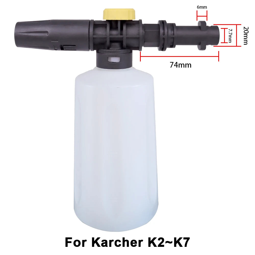 750ML Snow Foam Lance For Karcher K Series/ Lavor Car Pressure Washers Soap Foam Generator With Adjustable Sprayer Nozzle