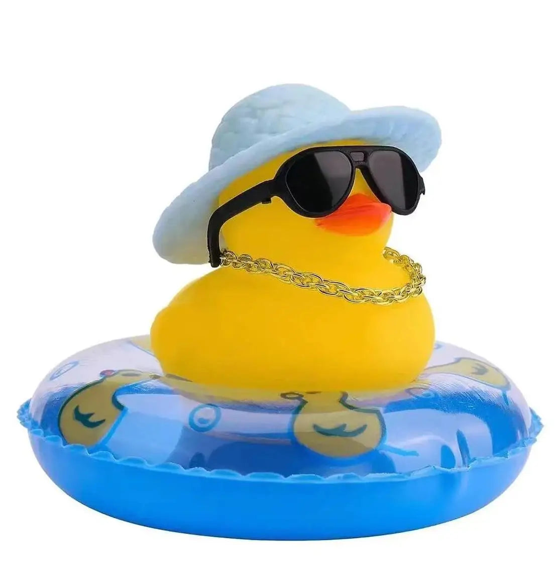 Cowboy Duck Car Dashboard Decorations Rubber Duck  with Cool Accessories Mini Swim Ring Sun Hat Sunglasses Scarf or Necklace