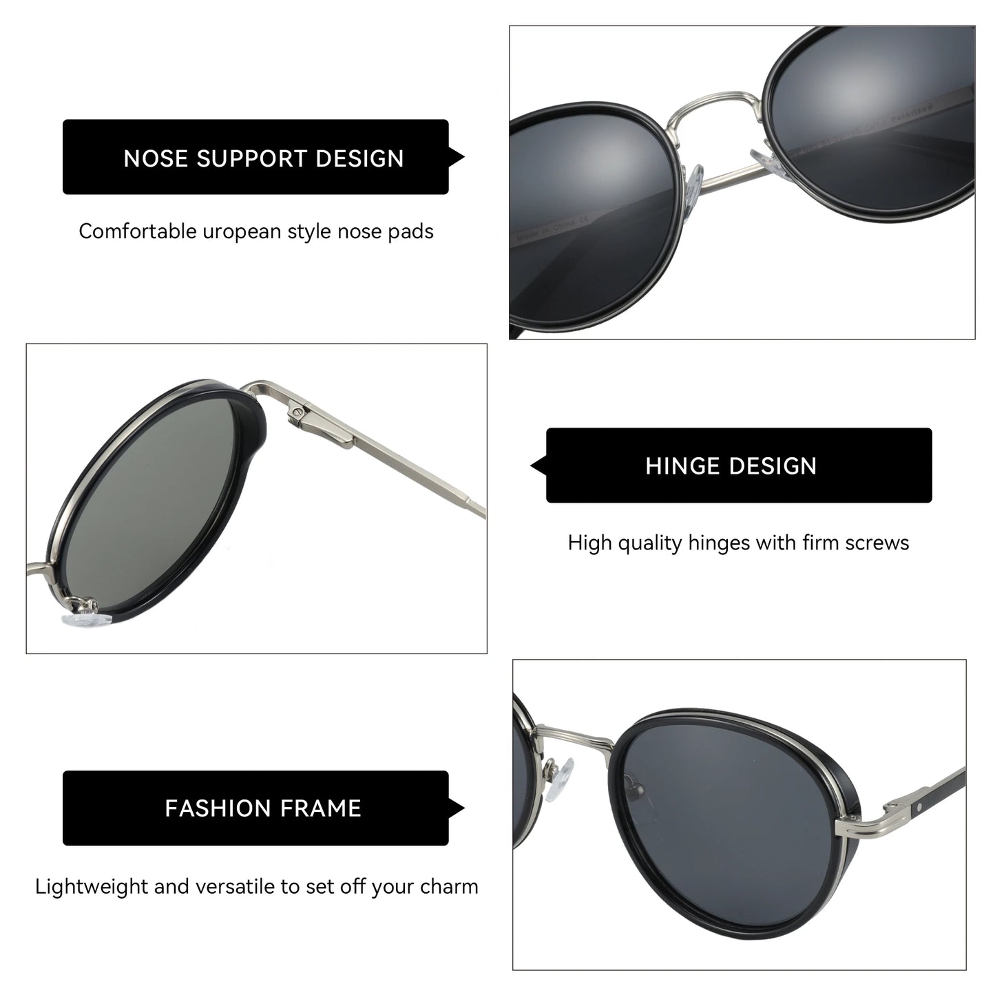 ZENOTTIC 2024 Steampunk Sunglasses Rrtro Round Polarized Fashion Sun Glasses for Women Men Vintage UV400 Circular Shades 430002