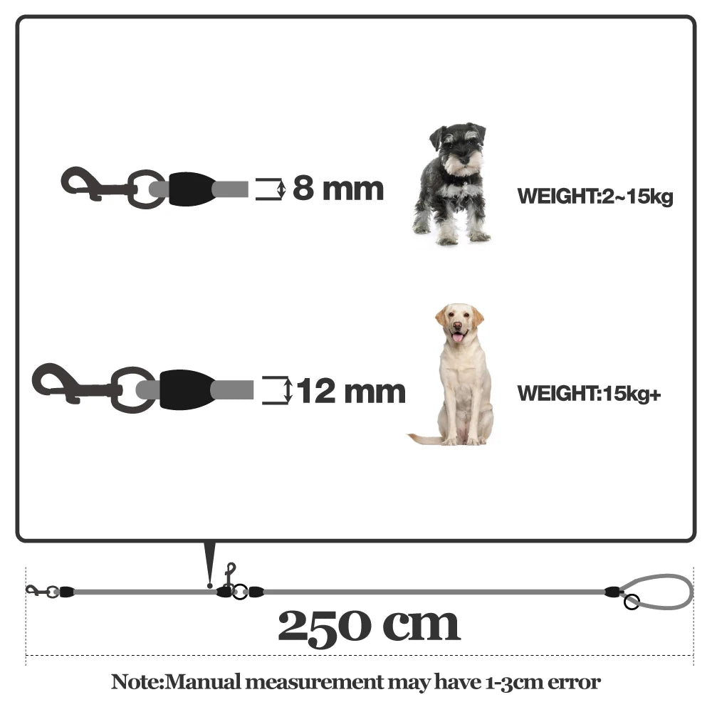 Nylon Dog Leashes Pet Dogs Chain Traction Rope Leads for Running Free Hands Rope Chain for Small Large Dogs