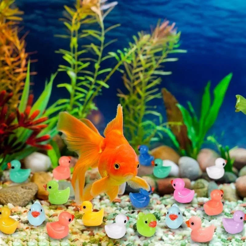 20pcs Tiny Ducks Figures Mini Resin Ducks Plastic Small Miniature Ducks for Dollhouse Fairy Garden Landscape Aquarium Decor