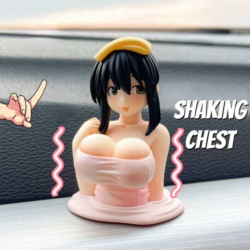 Car Phone Holder Bikini Beach Girl Cartoon Anime Cute Kanako Chest Shaking Ornaments Car Dashboard Decoration Interior