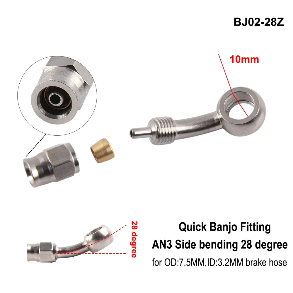 1PC Stainless Steel AN3 to AN -3 Straight Brake Swivel Hose Ends Car Fitting
