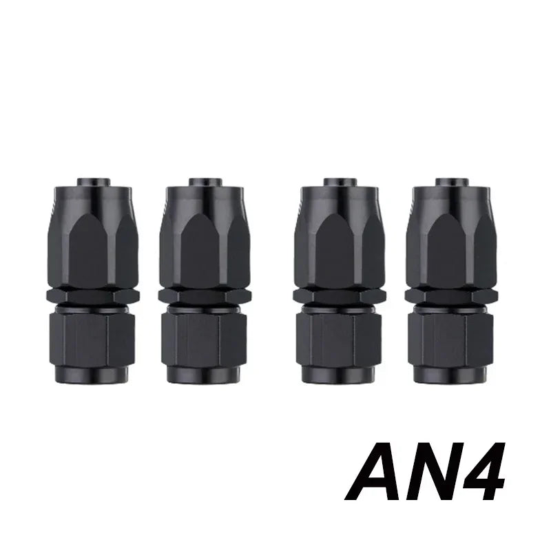 4X Universal AN4 AN6 AN8 AN10 AN12 Straight 45 90 120 180 Degree Oil Fuel Swivel Hose End Fitting Oil Hose End Adaptor Kit Black