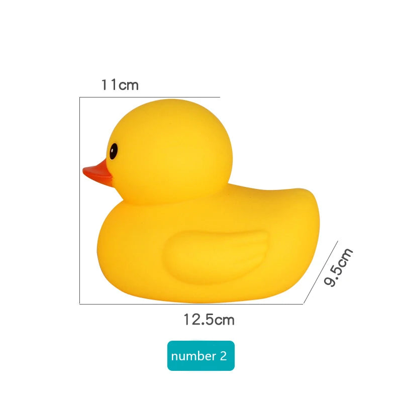Cute Duck with Squeeze Sound Bath Toy Soft Rubber Float Ducks Play Bath Game Fun Gifts For Children Kids Baby