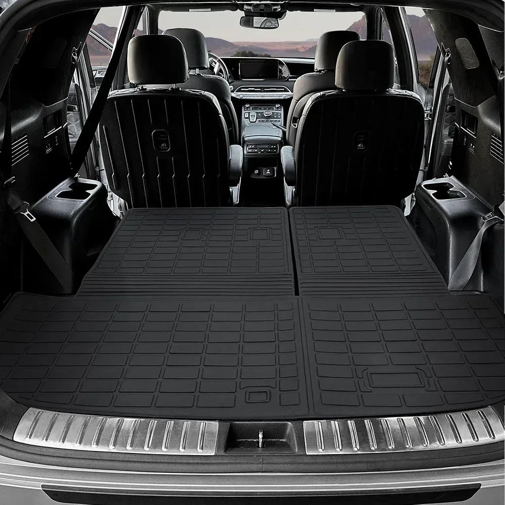 Floor Mats for Hyundai Palisade 2025 2024-2020 All Weather Cargo Liner Backrest Mat TPE Trunk Mat with Backrest Mat Accessories