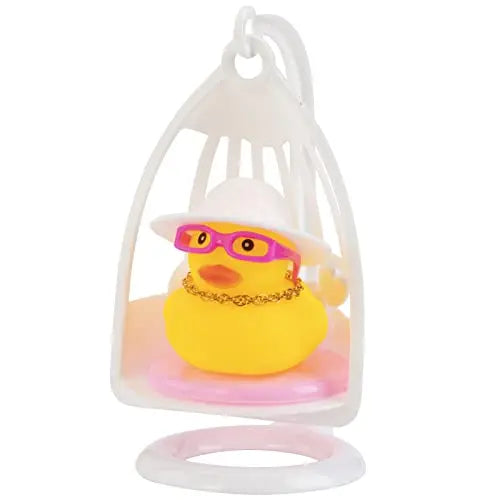 Car Duck Ornament Rubber Duck Car Dashboard Decoration Car Dashboard Decoration Accessories with Mini Hat Chair or Skateboard